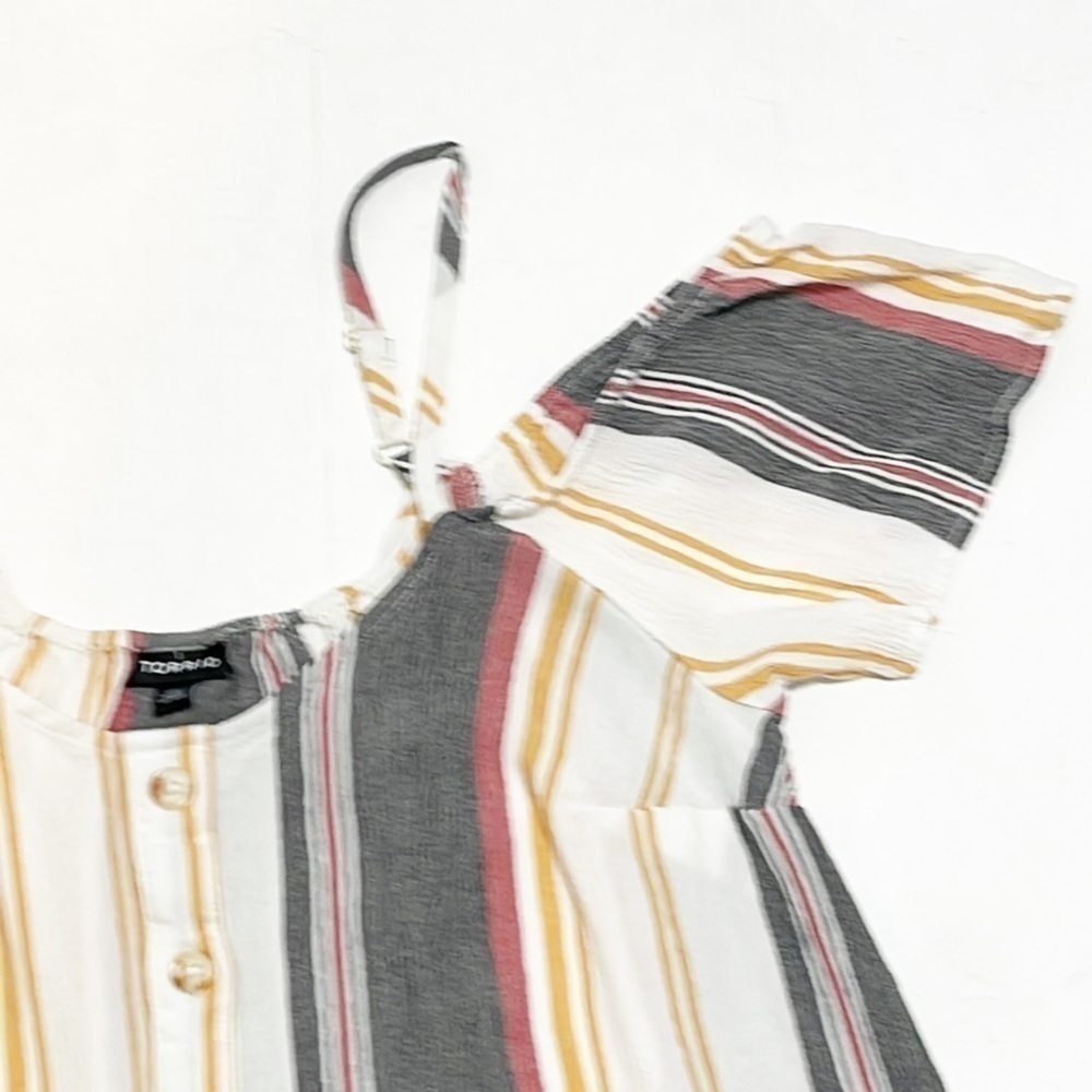 Torrid Cropped Top Multi Stripe Button Down Shirt… - image 3